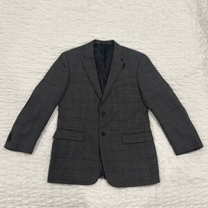 Tommy Hilfiger blazer window pane grey brown 42R with patches